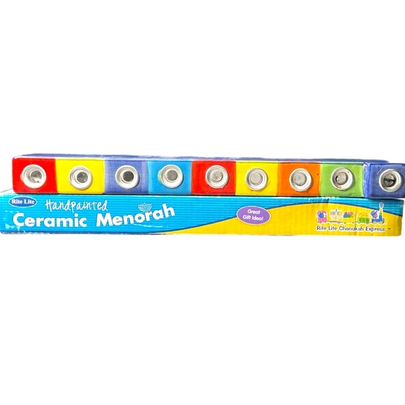 Chanukah Express Sports Menorah Rite Lite Handpainted Hannukah - Picture 2 of 3